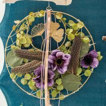 Ginkgo Deco appendiabiti in metallo vintage decorazione in metallo Ø16cm 3pz