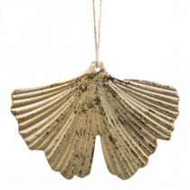 Ciondolo Foglia di Ginkgo Ginkgo Vintage Deco Metallo 15×11cm 4pz