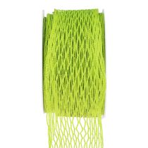 Prodotto Nastro a rete, nastro a griglia, nastro decorativo, verde, rinforzato con filo metallico, 50 mm, 10 m