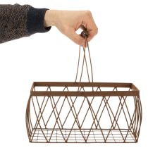 Prodotto Cestino in filo metallico, effetto ruggine, 28x13,5x14 cm, 2 pezzi