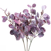 Prodotto Ramo di eucalipto glamour eucalipto viola artificiale 65 cm 3 pezzi