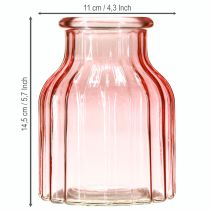 Prodotto Vaso per fiori in vetro retrò rosa tinto Ø11cm H14,5cm 2 pezzi