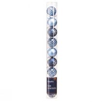 Prodotto Palline per albero di Natale in vetro decoro blu argento mini Ø3cm 9 pz