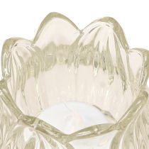 Prodotto Portacandele in vetro a forma di tulipano, in vetro trasparente Ø7cm H7cm 2pz