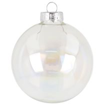 Prodotto Palline di Natale in vetro, trasparenti iridescenti, 7,5 cm, 12 pezzi