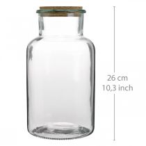 Bicchiere con coperchio in sughero Bicchiere decorativo con sughero trasparente Ø14cm H26cm