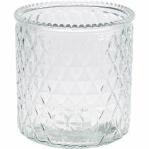 Vaso decorativo in vetro diamantato in vetro trasparente vaso di fiori 2 pezzi