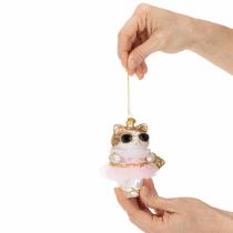 Prodotto Ornamenti in vetro a forma di gatto con tutù, perfetti per decorare l'albero di Natale, 11 cm, 2 pezzi.