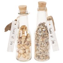 Prodotto Decorazione per bottiglia in vetro con conchiglie e ciondolo, decorazione da tavola a tema marittimo, 17 cm, 2 pezzi