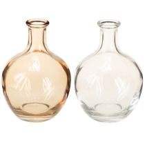 Prodotto Mini vaso in bottiglia di vetro ambrato e trasparente Ø7,5cm H11cm 4 pezzi