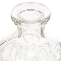 Prodotto Bottiglia in vetro con motivo a rombi, bottiglia decorativa, vaso, piccola, 13 cm, 6 pezzi