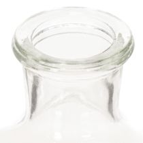 Prodotto Bottiglia in vetro decorata, cilindrica, trasparente, vaso decorativo, 15 cm, 6 pezzi