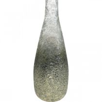 Prodotto Vaso in vetro bicolore, decorazione da tavola in vero vetro trasparente, argento H40cm