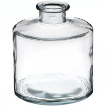 Vaso per fiori, portacandele, vaso in vetro trasparente H10.5cm Ø9cm