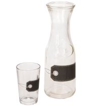 Prodotto Caraffa in vetro alta 27 cm con 4 bicchieri alti 11 cm