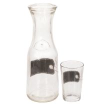 Prodotto Caraffa in vetro alta 27 cm con 4 bicchieri alti 11 cm