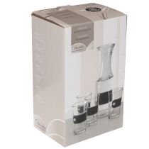 Prodotto Caraffa in vetro alta 27 cm con 4 bicchieri alti 11 cm