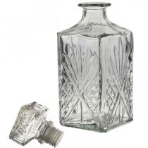 Caraffa in vetro, bottiglia in vetro con tappo, caraffa in vetro H24cm