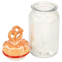 Prodotto Biscottiera Bonboniere in vetro con coperchio pretzel Ø11cm H28,5cm