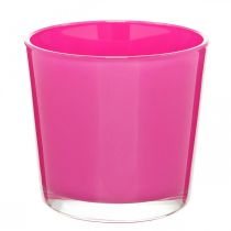 Vasca in vetro, fioriera rosa Ø11,5cm H11cm