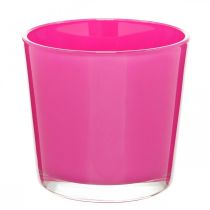 Vaso in vetro, fioriera rosa Ø11,5cm H11cm