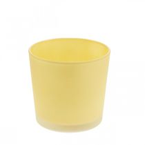 Vaso da fiori in vetro Vaso decorativo giallo in vetro Ø11,5 cm H11 cm