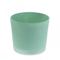 Vaso di fiori in vetro vaso di vetro verde fioriera Ø14,5 cm H12,5 cm