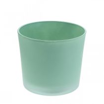 Vaso di fiori in vetro vaso di vetro verde fioriera Ø14,5 cm H12,5 cm