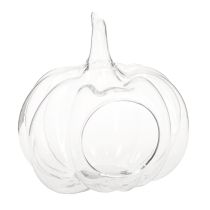 Prodotto Zucca di vetro con apertura, decorazione autunnale, zucca, trasparente, Ø21 cm, H20 cm