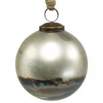Palle di Natale palla di vetro bicolore blu, metallico Ø9,5cm 4 pezzi