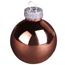 Prodotto Albero di palline di vetro Natale argento albicocca Ø4cm 24 pz
