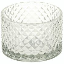 Prodotto Portacandele in vetro trasparente retro diamante Ø10,5cm 2 pezzi