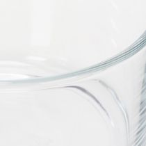 Prodotto Ciotola in vetro trasparente, piccola ciotola versatile per decorazioni in vetro, fiori, piante grasse e candele, 13 cm