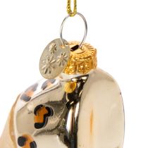 Prodotto Ornamenti in vetro a forma di scarpa con stampa leopardata, decorazione per albero di Natale, 13 cm, 2 pezzi