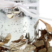Porta tealight in vetro con corona 10 cm