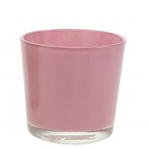 Vaso in vetro Ø10cm H8,5cm rosa antico