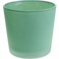 Vaso di fiori in vetro vaso di vetro verde fioriera Ø11,5 cm H11 cm