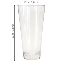 Prodotto Vaso in vetro conico vaso per fiori trasparente Ø10cm H20cm