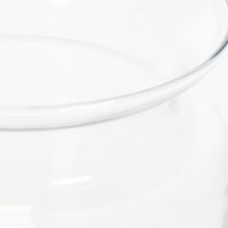 Prodotto Vaso in vetro trasparente, vaso decorativo in vetro con bordo, per portacandele o vaso per fiori, 15 cm