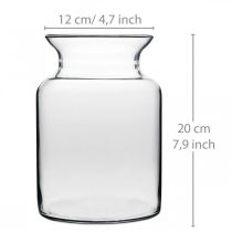 Prodotto Vaso per fiori in vetro largo trasparente Ø12cm H20cm
