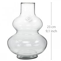 Prodotto Vaso di vetro vaso di fiori rotondo vaso decorativo in vetro trasparente Ø16cm H23cm