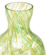 Prodotto Vaso in vetro vaso da fiori decorativo in vetro verde giallo Ø10cm H18cm