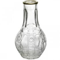 Vaso in vetro aspetto cristallo, vaso di fiori con bordo dorato Ø6,5 cm H11,5 cm