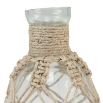 Prodotto Vaso in vetro macramè iuta naturale estivo marittimo Ø11cm H19,5cm