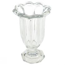 Prodotto Vaso in vetro con piede vaso da fiori in vetro Ø13,5 cm H22 cm