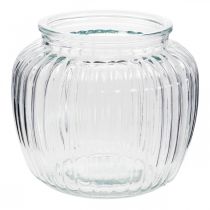 Prodotto Vaso in vetro vaso rigato vetro Ø14cm H13cm 2pz
