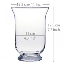 Prodotto Vaso in vetro trasparente Ø13,5cm H19,5cm Vaso per fiori con decorazione in vetro