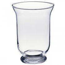 Prodotto Vaso in vetro trasparente Ø13,5cm H19,5cm Vaso per fiori con decorazione in vetro