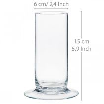 Prodotto Vaso in vetro con base, trasparente, Ø6cm, H15cm