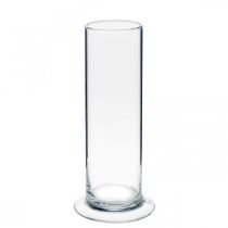 Prodotto Vaso in vetro con base, trasparente, Ø6cm, H20cm